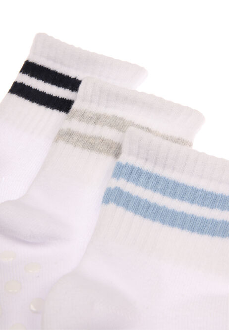 Baby Boy 3pk Striped Sports Socks