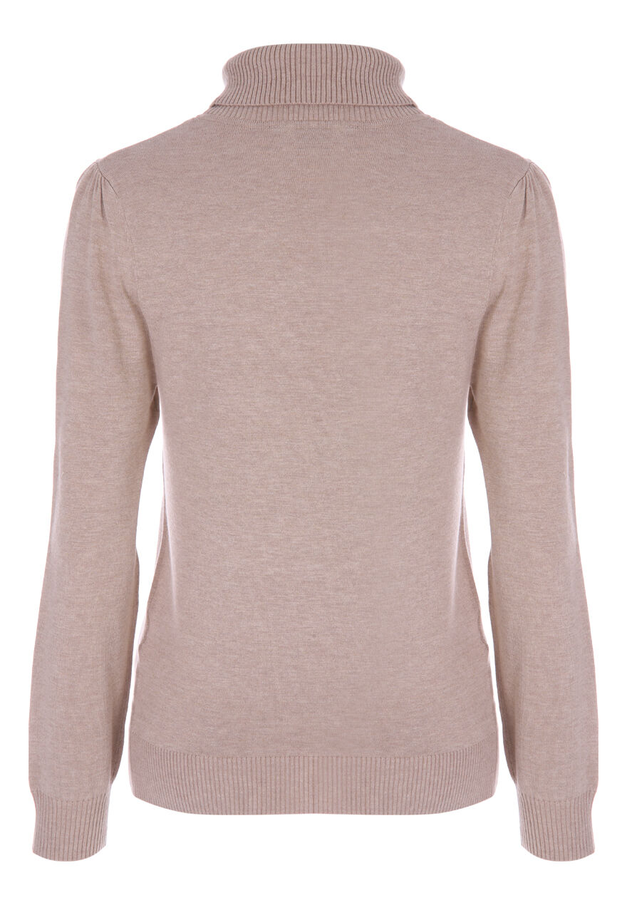 Womens Camel Roll Neck Jumper Peacocks