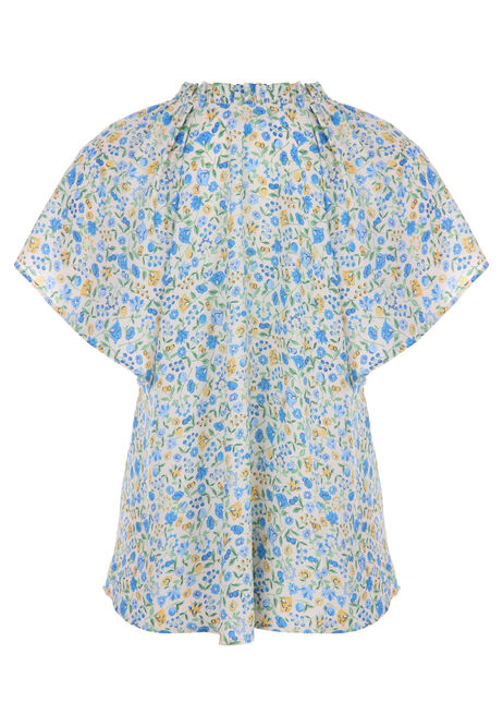 Womens Assorted Ditsy Angel Sleeve Blouse