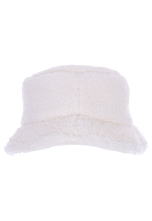 Older Girls Cream Shearling Bucket Hat