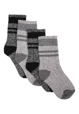 Boys 2pk Grey & Black Thermal Socks