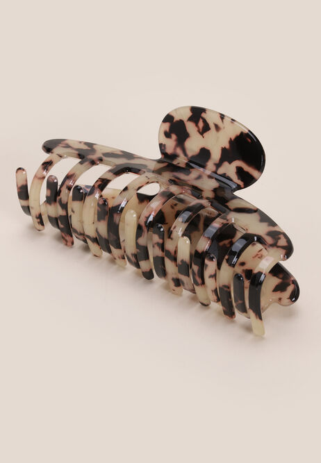 Womens Brown Simple Tortoise Shell Long Claw Clip