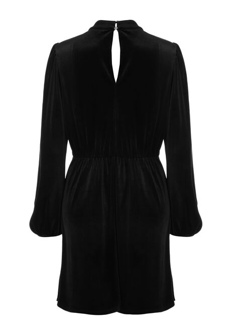 Womens Black Velvet Babydoll Keyhole Dress | Peacocks