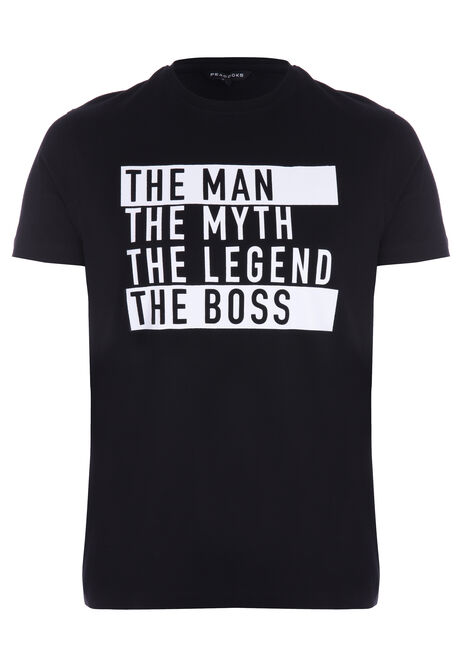Mens Black & White The Boss T-shirt