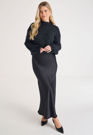 Womens Black Tinsel Lash Knit Jumper