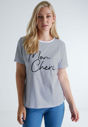 Womens Mon Cheri Stripe T-Shirt