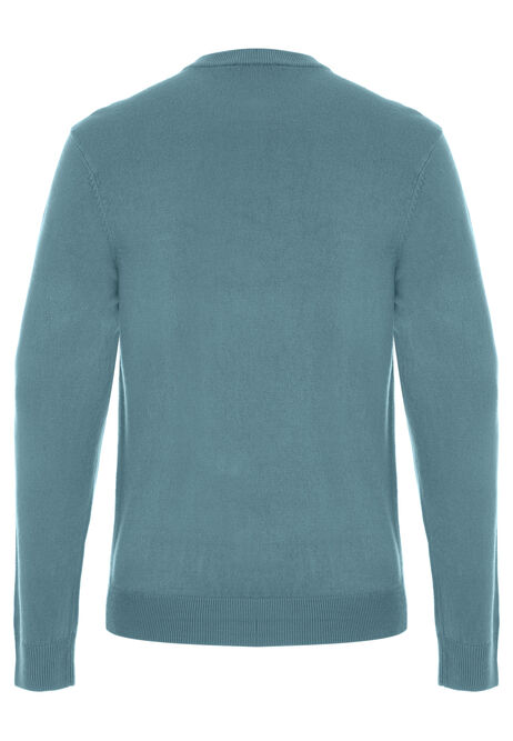 Mens Green Soft Touch Crew Neck Knit