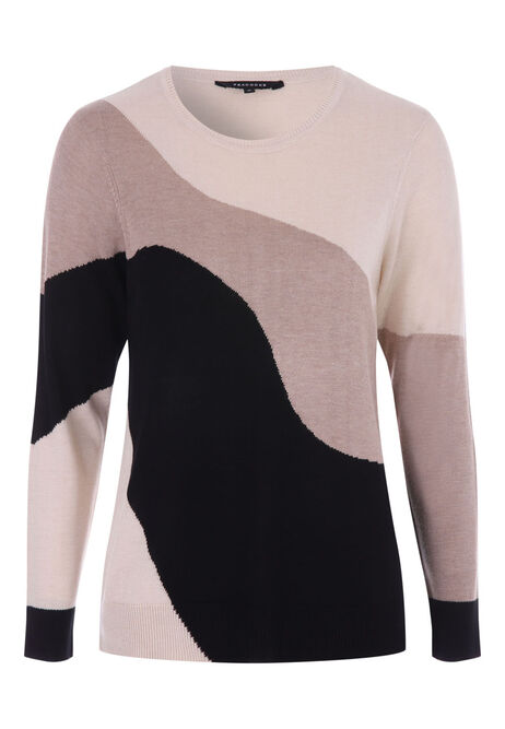 Womens Stone Abstract Jumper