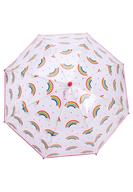 Kids Pink Rainbow Umbrella