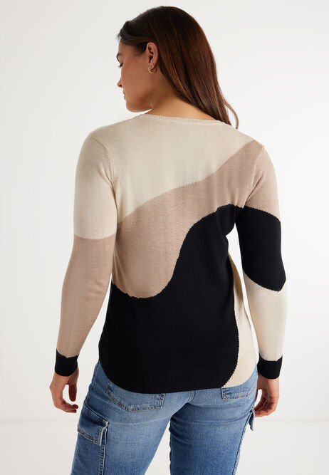 Womens Stone Abstract Jumper