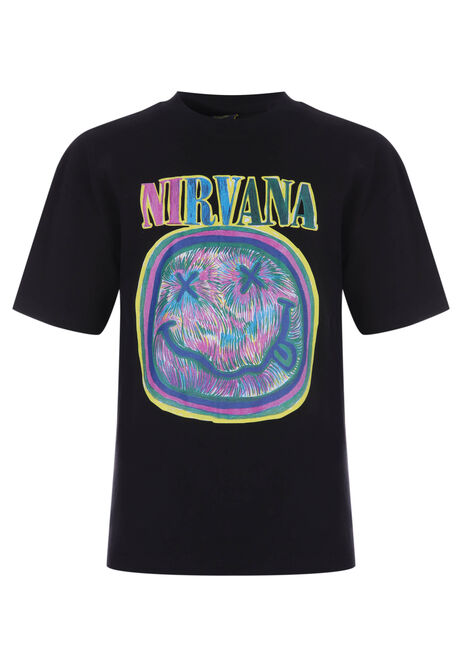 Older Boys Nirvana Black Band T-Shirt