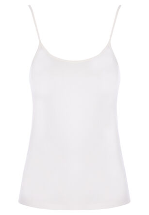 Womens Cream Plain Stretch Cami Vest