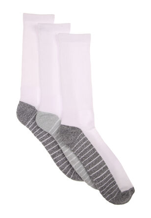 Mens 4pk White & Grey Sports Socks 