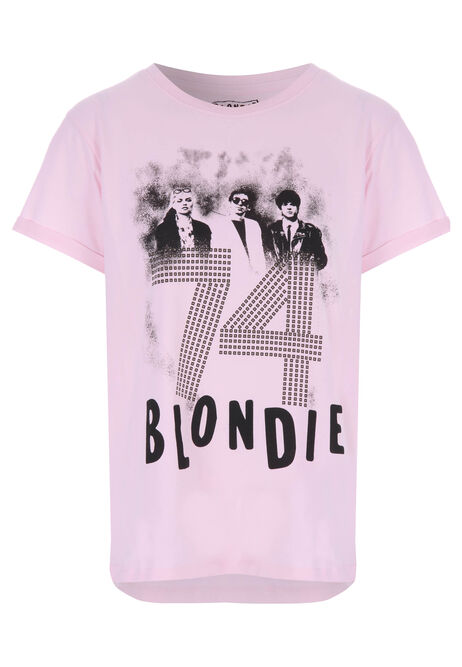 Womens Pink Blondie 74 Short Sleeve Band T-Shirt