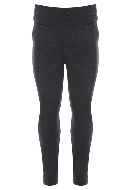 Girls Charcoal Grey Ponte School Trousers