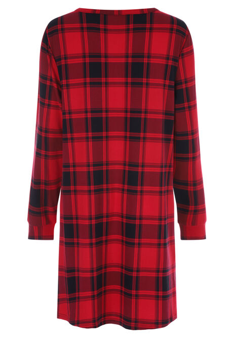 Womens Red Check Soft Touch Nightdress