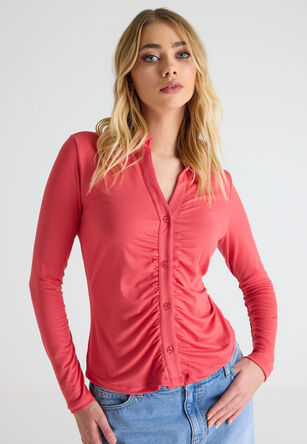 Womens Plain Pink Jersey Shirt  