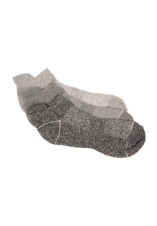 Womens 3pk Grey Cushion Sole Trainer Socks