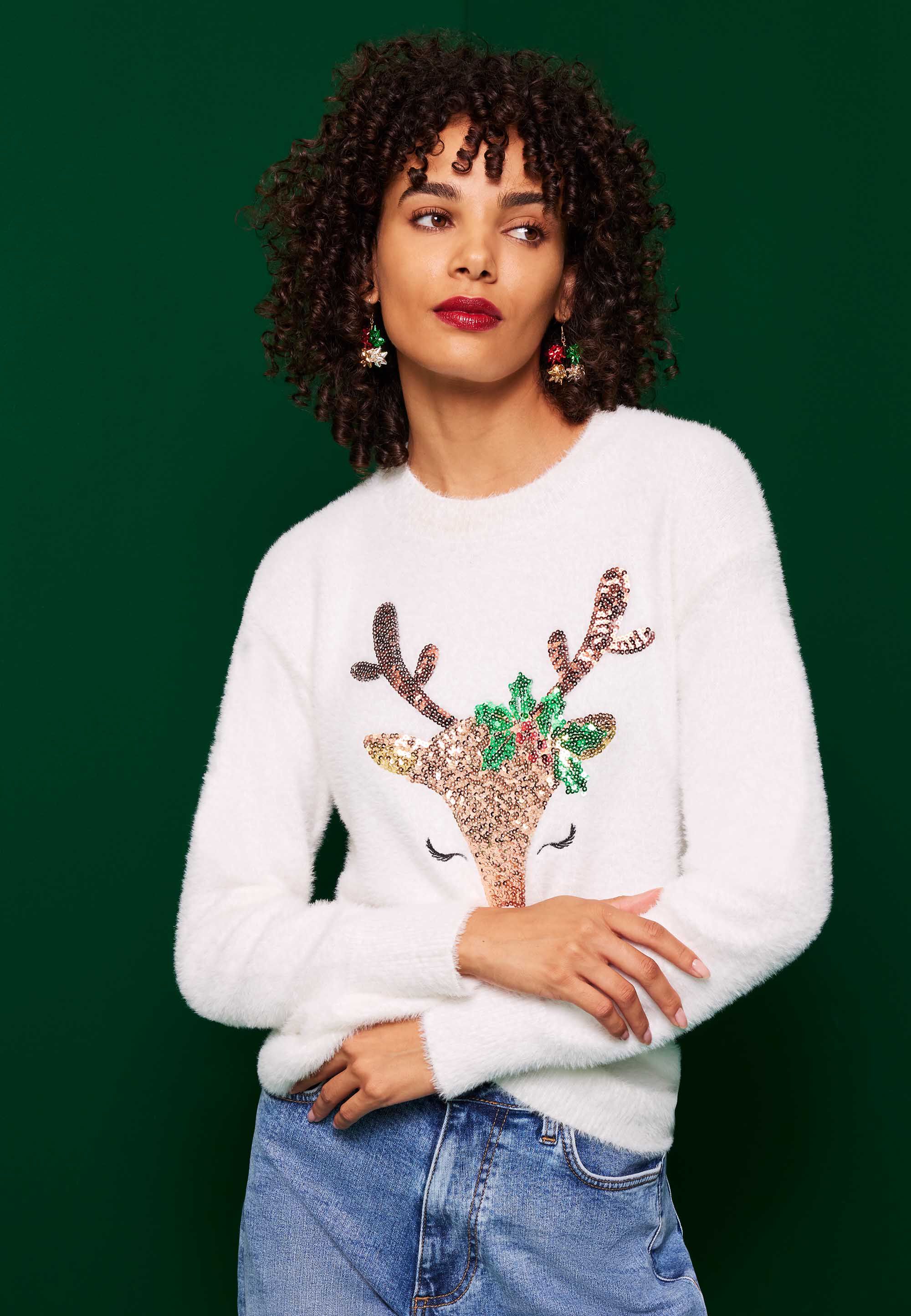 Womens christmas jumper peacocks hotsell