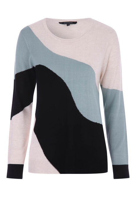 Womens Sage Abstract Jumper