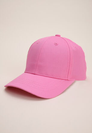 Younger Girls Pink Plain Baseball Cap