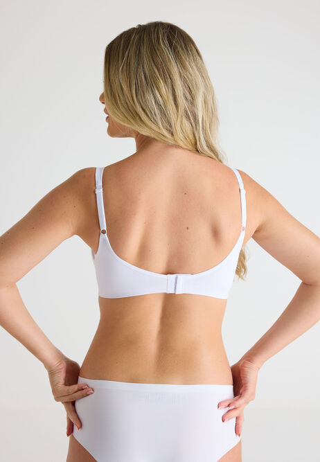 Womens White Seam Free Non Wired Bra