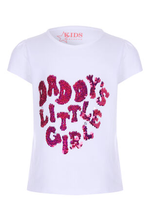 Younger Girls White Daddys Girl T-Shirt 