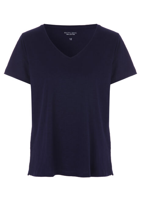Womens Navy Loose Fit T-shirt