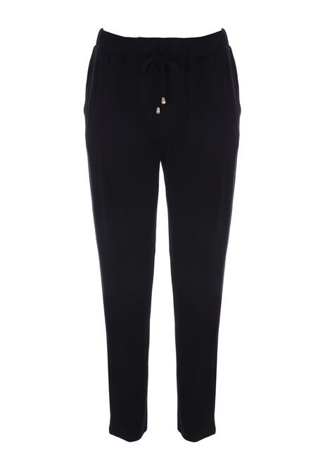 Womens Plain Black Relaxed Trousers