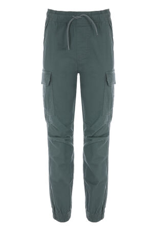 Older Boys Khaki Plain Cargo Twill Trousers