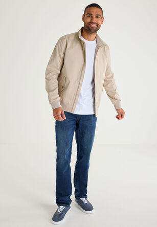 Mens Stone Plain Harrington Jacket