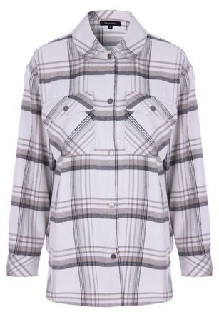 Womens Cream Check Shirt Jacket