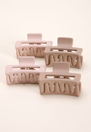 Womens 4pk Pale Pink Claw Hair Clips