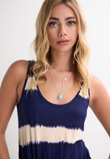Womens Blue & White Stripe Jumpsuit