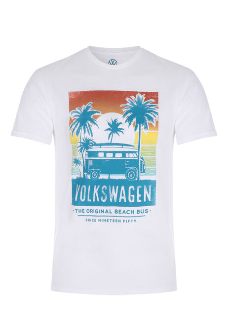 Mens White VW Palm Tree T-Shirt