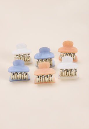 Womens 6pk Assorted Mini Claw Clips