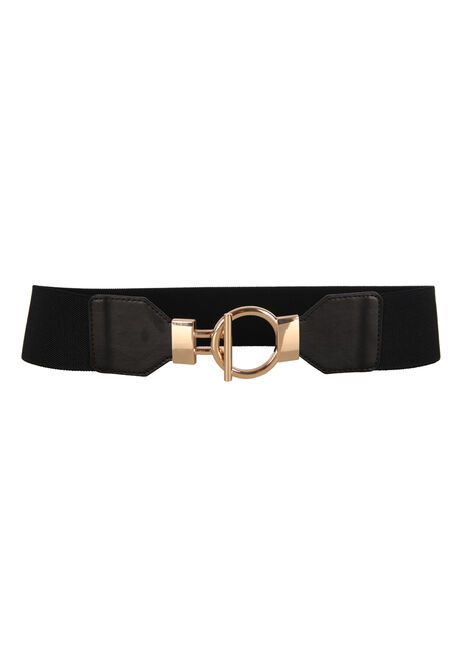 Womens Black Ring Elasticated Belt