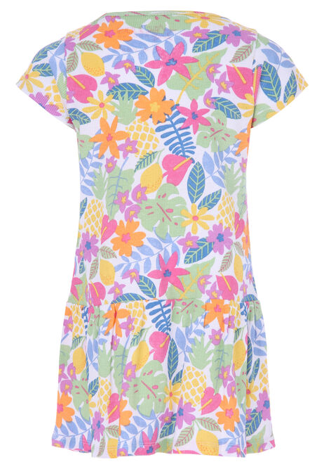 Younger Girls Tropical Print T-shirt Dress