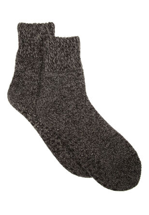 Mens 1pk Grey Crop Slipper Socks