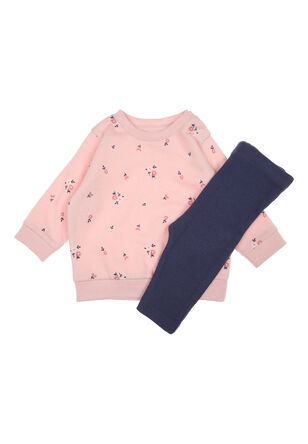 Baby Girl Pink & Floral Jumper Set