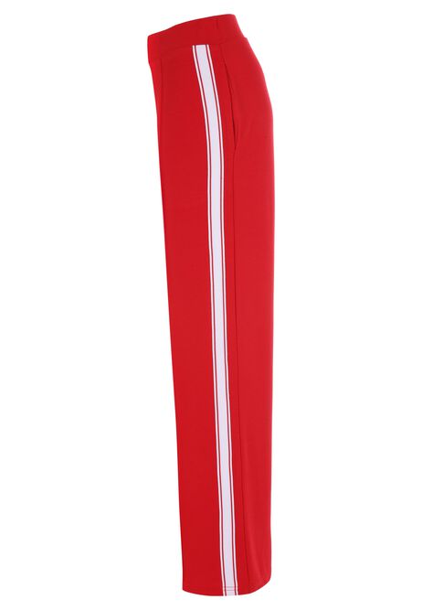 Womens Red & White Stripe Wide Leg Trousers