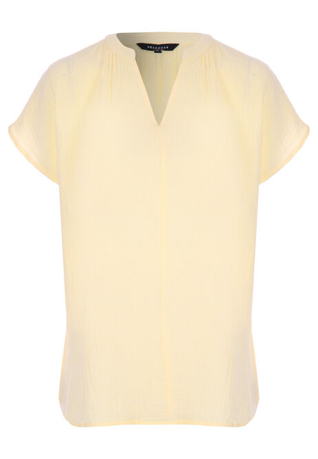 Womens Lemon Yellow Cotton Top