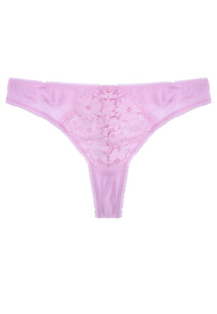 Womens Pink Lily Lace Thong