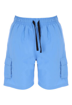 Older Boys Blue Cargo Swim Shorts