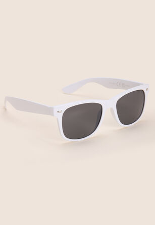 Girls White Retro Sunglasses