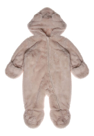 Baby Boy Light Brown Faux Fur All In One 