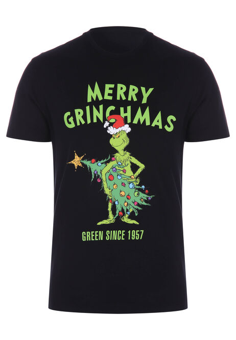 Mens Novelty Xmas Tree Grinch T-Shirt