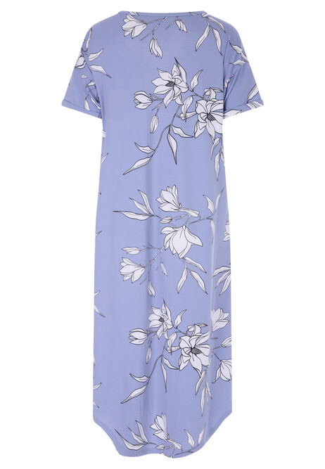 Womens Soft Touch Blue Floral Nightshirt
