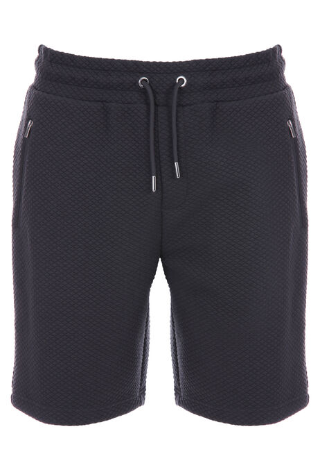Mens Charcoal Textured Jersey Shorts