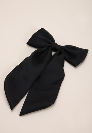 Womens Large Black Bow Hair Tie